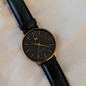 MVMT Boulevard Watch in Black Leather